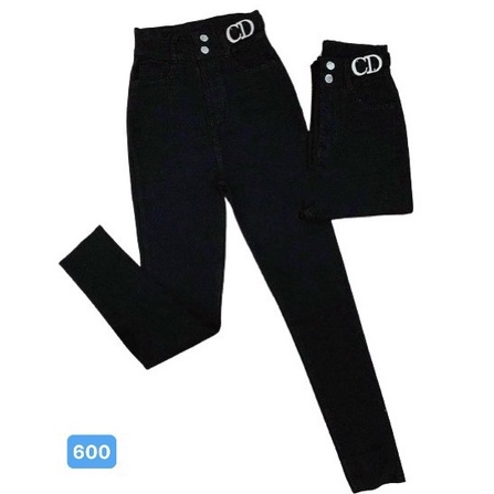 Quần bò nữ co giãn màu đen OBOKFASHION lưng cao ôm đẹp dễ phối đồ nữ tính thời trang cao cấp hàn quốc JN600