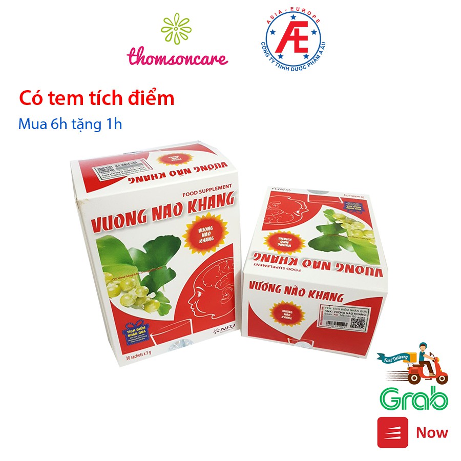 Vương Não Khang giúp tăng cường trí tuệ cho bé Hộp 30 gói - Cốm trí não, giúp bé tập trung, giảm tăng động