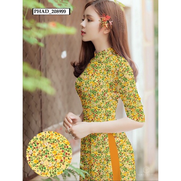 vải áo dài hoa nhí