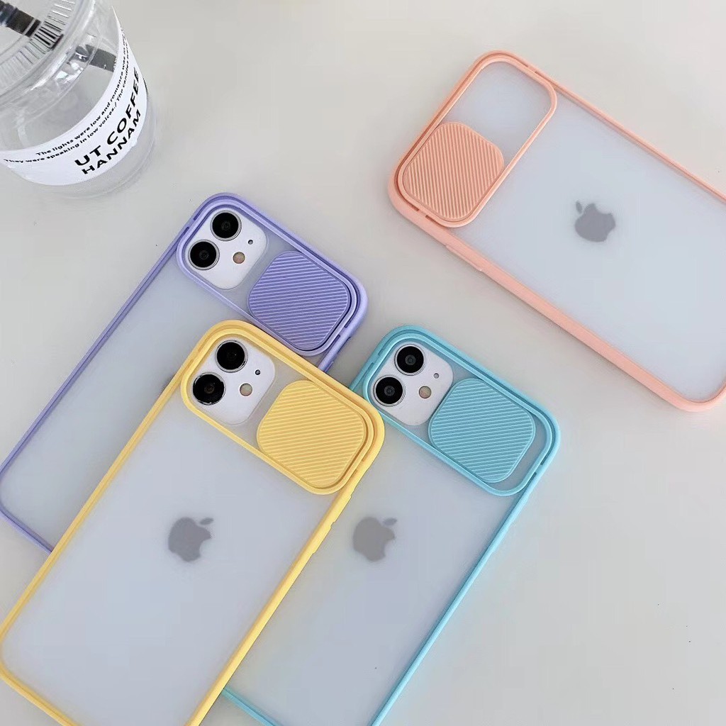 🌟FREESHIP🌟 Ốp lưng iPhone nắp trượt nhám mờ che cam bảo vệ camera 6/6s/7/8/plus/x/xs/xr/xs max/11/12/pro/11 pro max