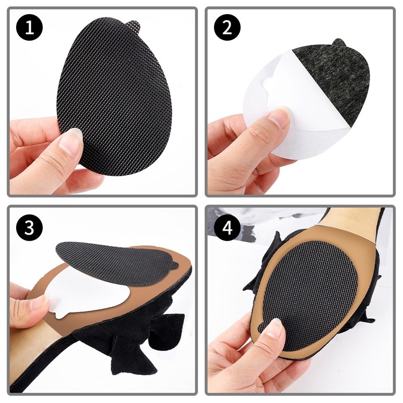 1 Cặp Miếng Dán Đế Giày Cao Gót Bằng Cao Su Chống Trượt Chống Mòn Cho Nam Nữ