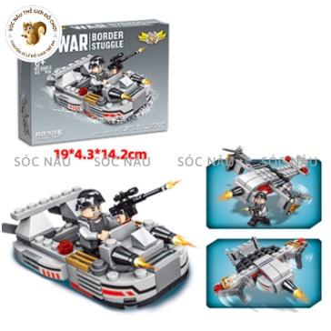 Đồ chơi Lego xếp hình tàu chiến đấu quân sự khổng lồ giúp trẻ tư duy trí tuệ xếp hình lắp ráp sáng tạo Sóc nâu