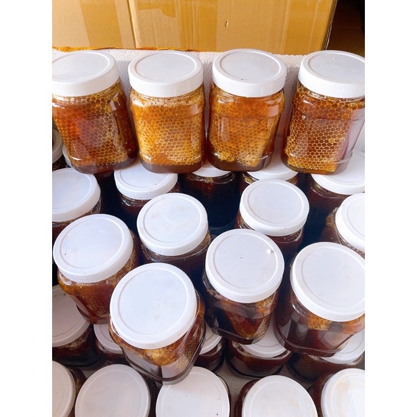 Mật Ong nguyên sáp (mật Ong bánh Tổ) hủ 1kg
