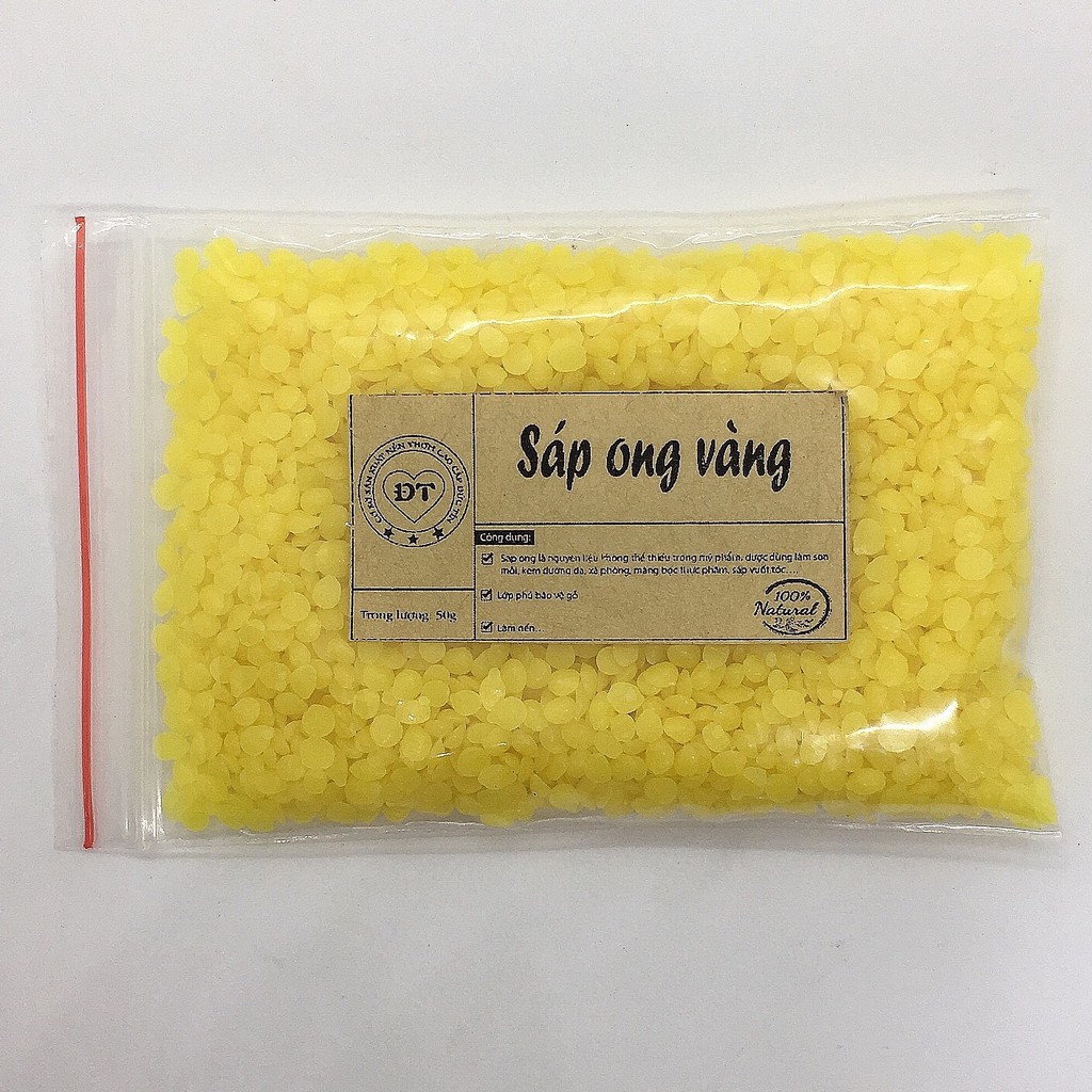 100g Sáp ong hạt vàng cao cấp dùng trong làm nến và mĩ phẩm 100% thiên nhiên