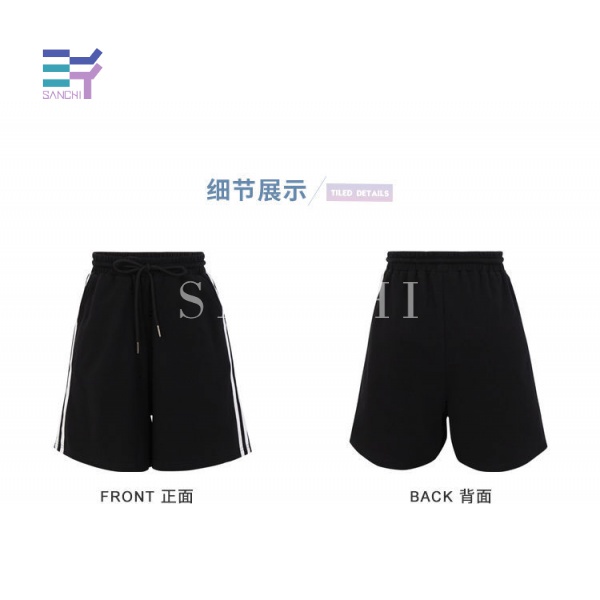 SANCHI Sportswear Set Includes Fake Two-Piece T-shirt Summer Fashion Shorts Women loose Plaid pleated skirt
