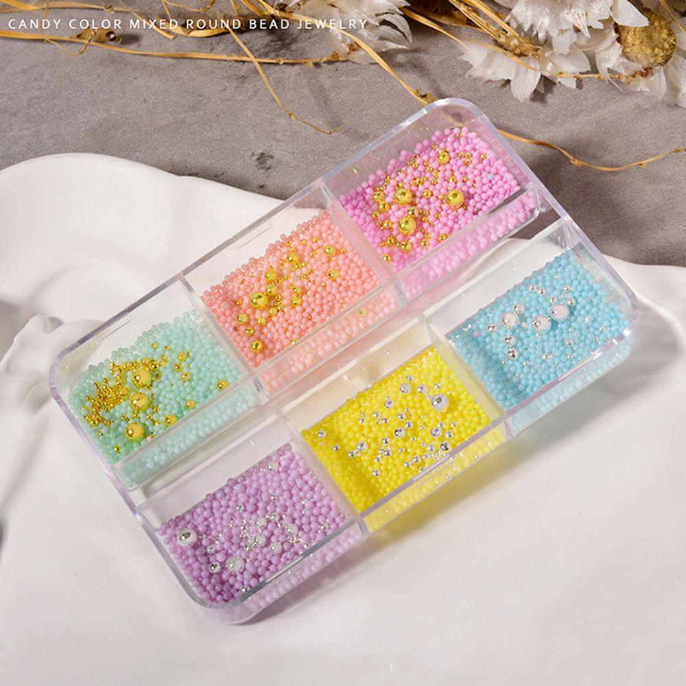 1 Hộp Hạt Charm Tròn Làm Trang Sức Thủ Công DIY|Hạt|Hạt Bong Bóng Màu Sắc