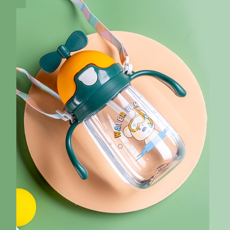 Bình uống nước có ống hút cho bé dung tích 350ml bình nước cho bé đi học siêu cute B16