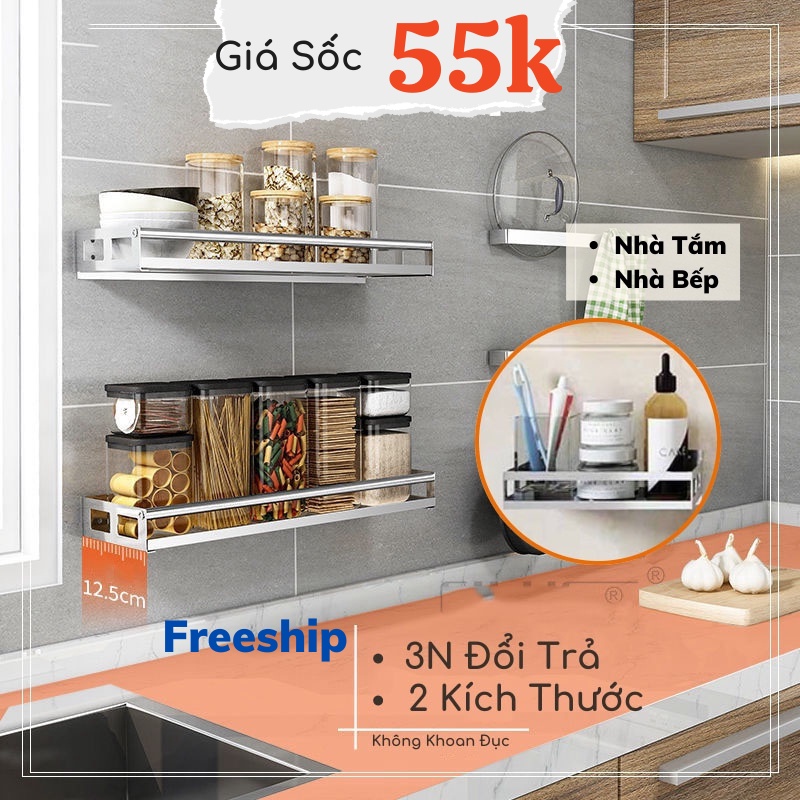 Kệ Gia Vị, Giá Đựng Gia Vị Inox Treo Tường