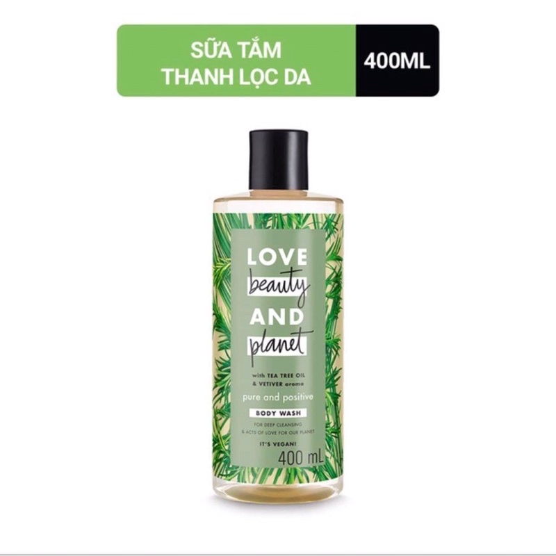 Sữa tắm Love Beauty And Planet detox sạch sâu lưu hương thanh mát với 100% tinh dầu tràm trà Úc