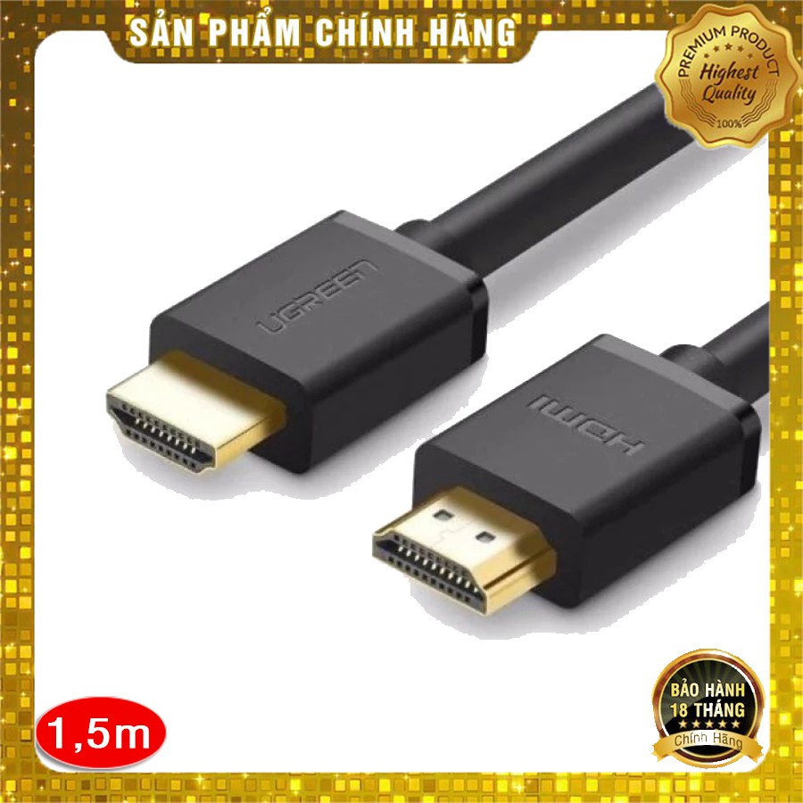 Cáp HDMI 1.4 Ugreen 60269 dài 1,5m hỗ trợ 4K 2K Full HD 1080 cao cấp - Hapustore