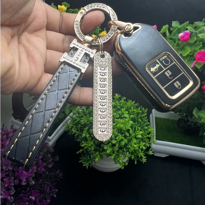 Ốp chìa khóa TPU Đen vàng 4 Nút Smart key xe ô tô HonDa CRV, HRV, Civic, City, Brio, Jazz 2018-221 (4 Nút thông minh)