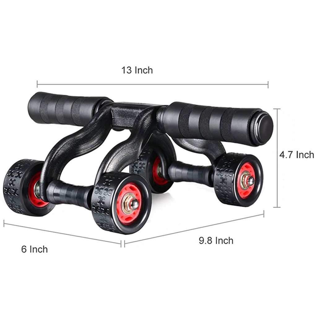 Con Lăn 4 Bánh Tập Cơ Bụng Cao Cấp – Dụng Cụ Tập Bụng 4 Bánh – Tập Thể Hình, Tập Gym, Tập Bụng 6 Múi Amalife