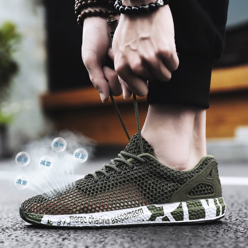 Giày Thể Thao Phối Lưới Thoáng Khí Phong Cách Hàn Quốc Thời Trang Mùa Hè 2022 Cho Nam