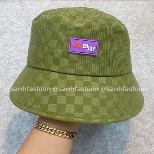 Mũ BUCKET vành cụp thêu tem Let Enjoy Nón tai bèo chất kaki cao cấp thời trang form unisex nam nữ_SÀNH FASHION