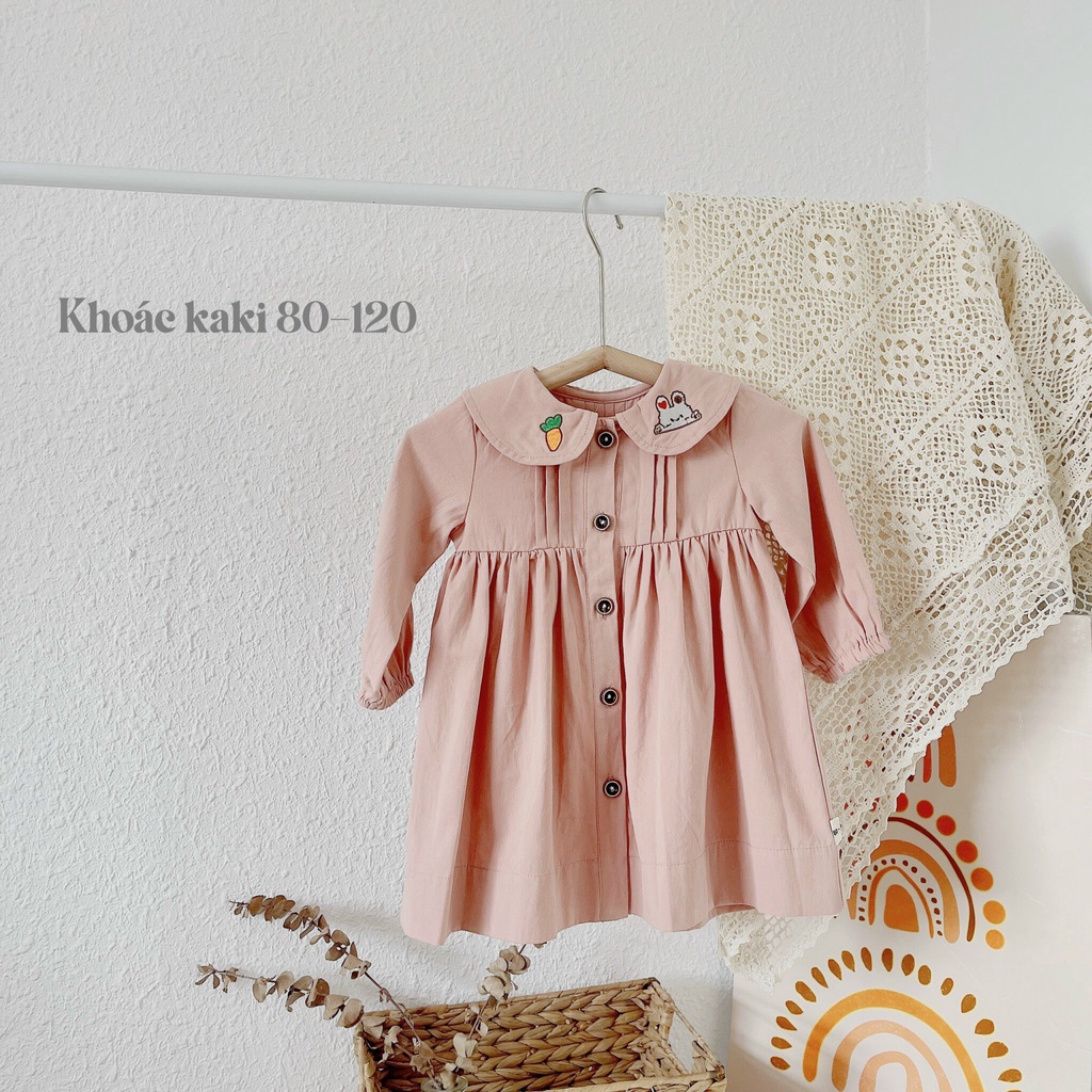 Áo khoác kaki dáng váy cho bé gái 1-5 tuổi (Mã 025)