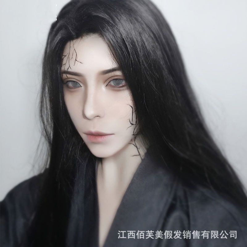 (CÓ SẴN - HÀ NỘI) Tóc giả cosplay NỮ, Nam -  Màu TRẮNG bạch kim, ĐEN dài 70cm - Tóc giả nam cosplay cổ trang