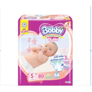 Tã dán sơ sinh  Bobby S80,S54(cộng miếng)