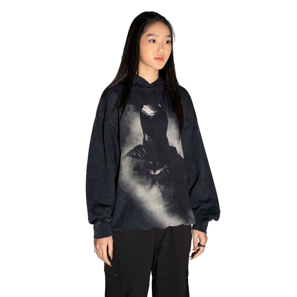 Áo Hoodie BOO Unisex Dáng Oversized Chất Nỉ Cao Cấp In Pattern All-over Batman BZL