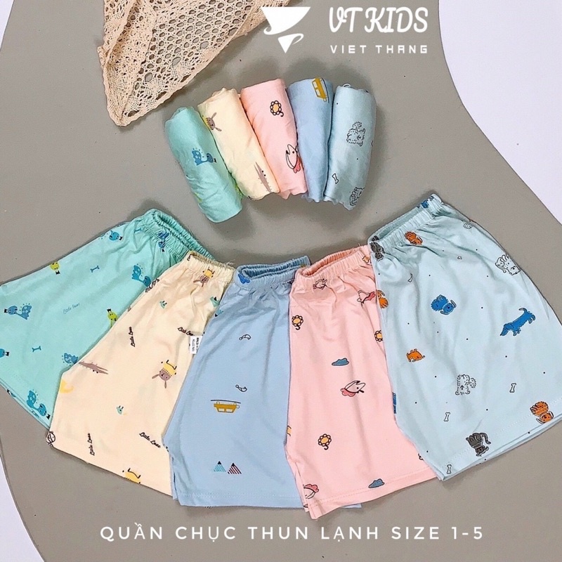 sét 10 quần đùi mùa hè cho bé chất thun lạnh siêu mát
