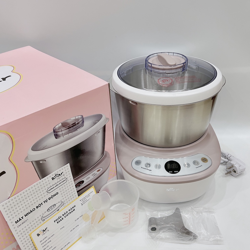 Máy Nhào Nhồi Bột Tự Động Mini Đa Năng 3 kích cỡ 3L,5L, 7L Bear _ Trộn và ủ bột Bảo Hành 18 Tháng