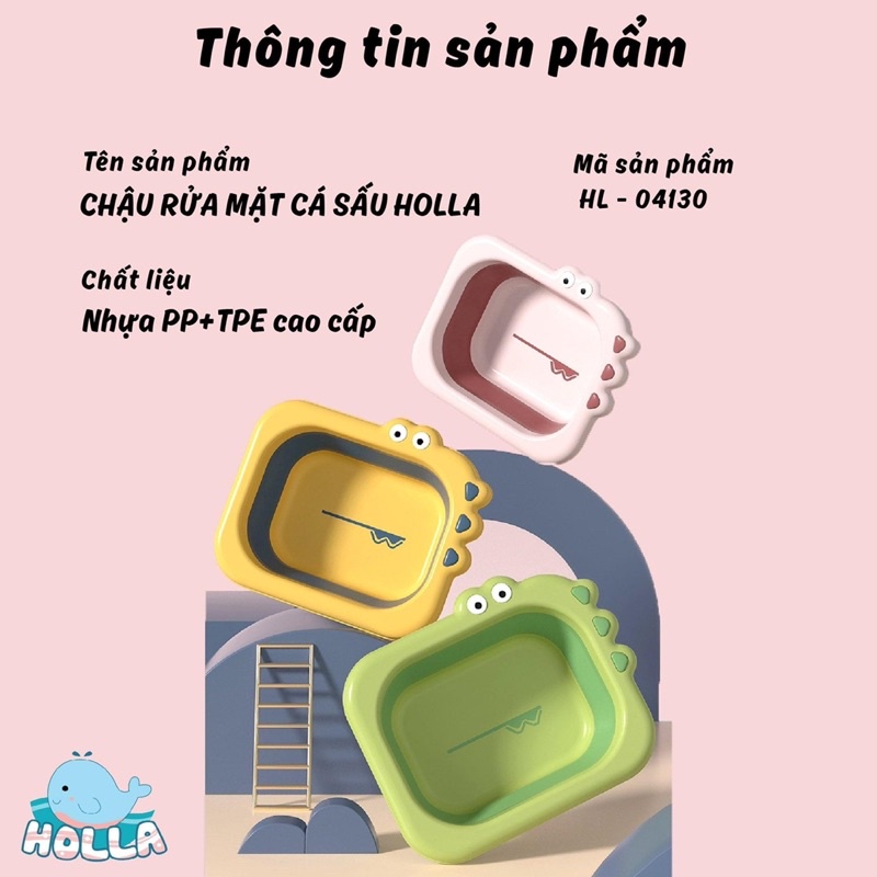 CHẬU RỬA MẶT GẤP GỌN CÁ SẤU HOLLA