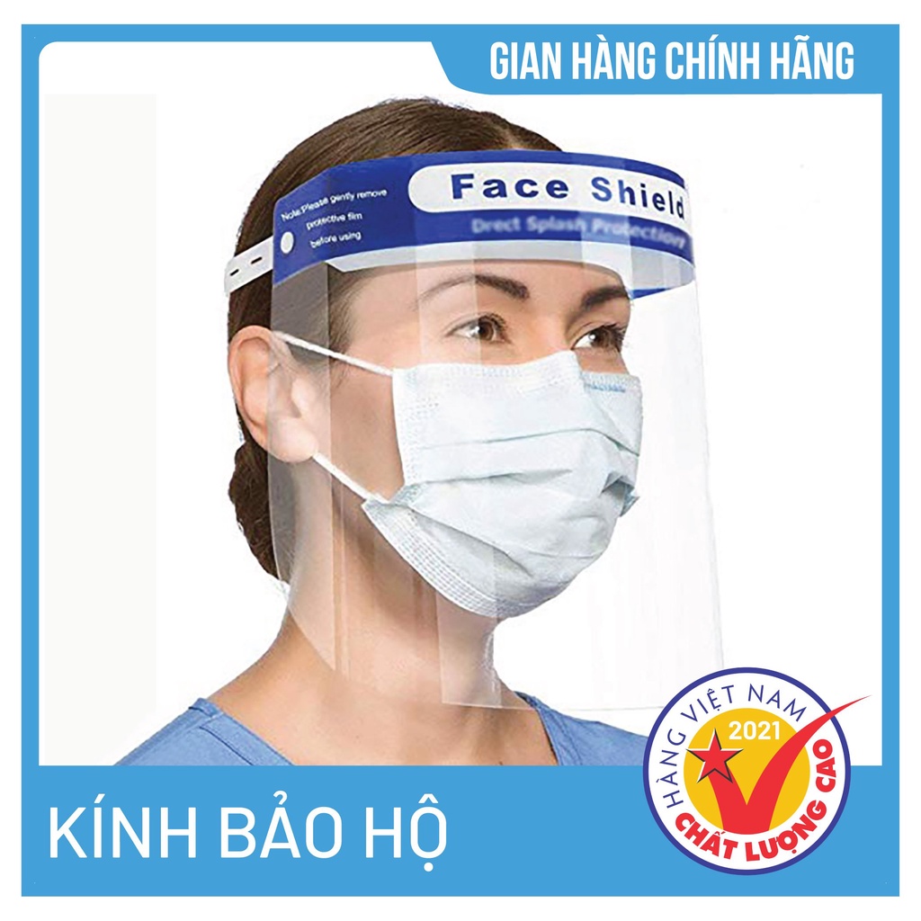 Kính bảo hộ chống giọt bắn face shield, kính bảo hộ y tế chống dịch, hàng cao cấp chính hãng chất lượng cao