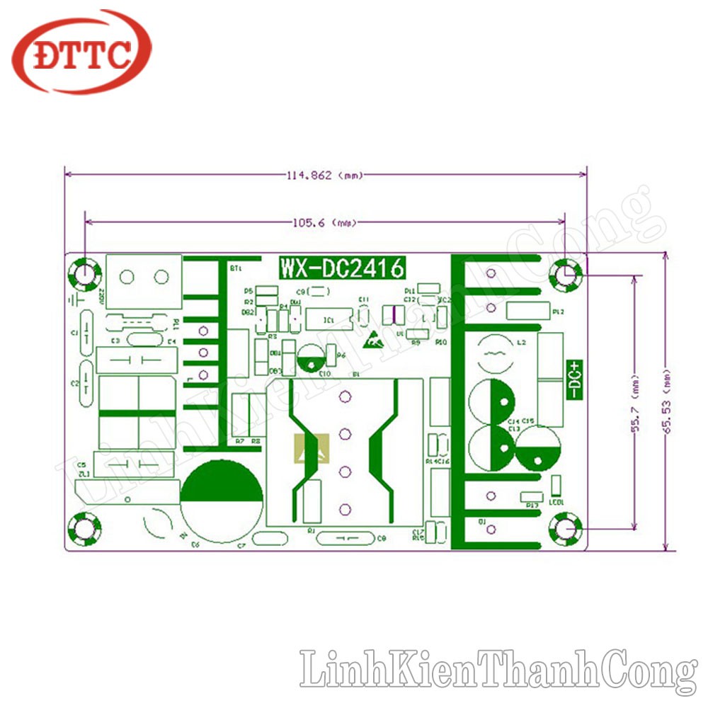 Mạch Nguồn Không Vỏ AC-DC 36V 5A