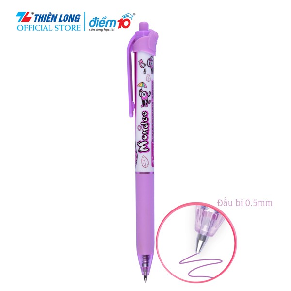 Bút Gel Xóa Được Thiên Long Mondee TP-GELE003 - 3 màu mực Xanh/ Tím/ Đen