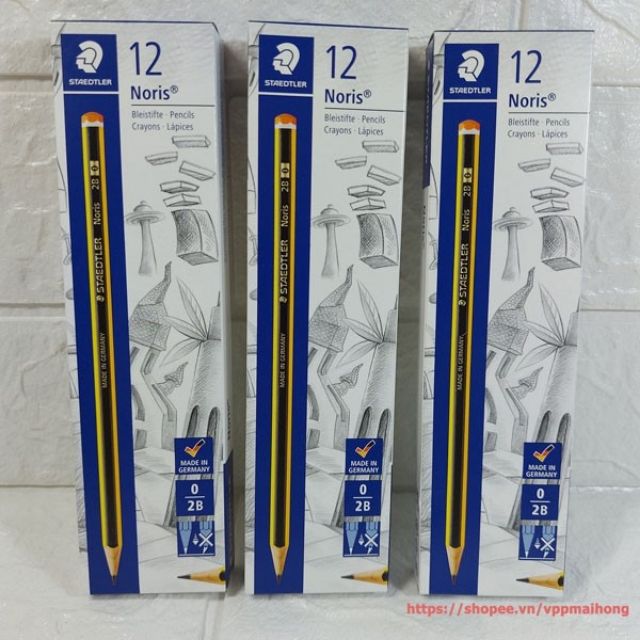 Hộp chì Đức 12 cây Staedtler Noris 2B cao cấp