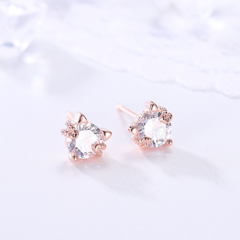 Bông tai mạ bạc 925 đính đá quý sang trọng