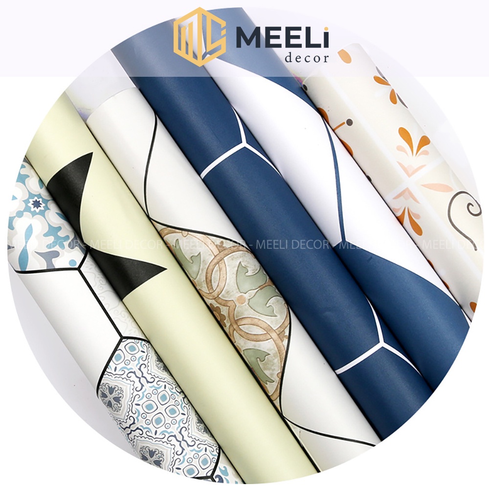 [1 cuộn] Giấy dán sàn vệ sinh, nhà bếp, sẵn keo dễ dán, loại dày chống thấm nước, kt 3m x 60cm, ME21 - Meeli Decor | BigBuy360 - bigbuy360.vn