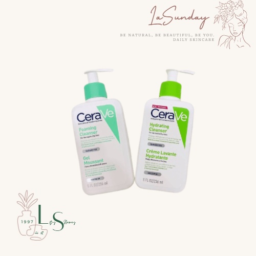 SỮA RỬA MẶT CERAVE HYDRATING/ FOAMING CHO DA KHÔ / DA DẦU 236ml Bản PHÁP