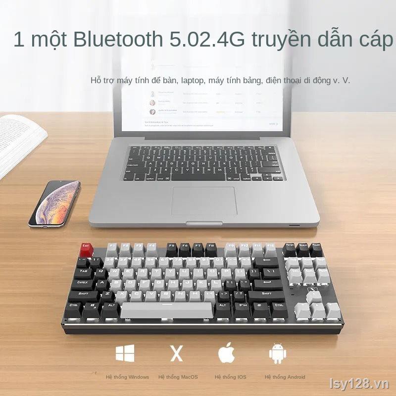 ✆✵۩Bàn phím cơ bluetooth không dây Xinmeng ba chế độ điện thoại di động 87 phím, máy tính bảng, xách tay, để bàn, văn phòng chung