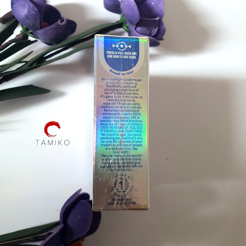 [Chính Hãng] Bao Cao Su DUREX INVISIBLE Extra Thin - CỰC MỎNG, ôm khít - xuất xứ ANH - Hộp 3 Cái