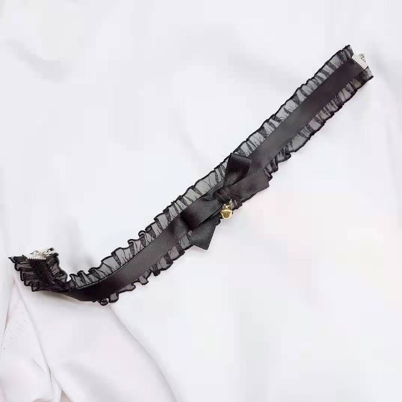 Vòng cổ choker dây nơ phối chuông điệu đà thời trang cho nữ