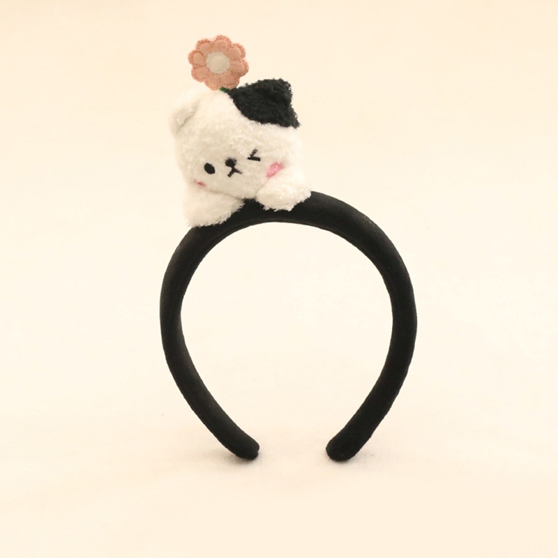 Flgo Băng Đô Cài Tóc Hình Thỏ / Gấu Hoạt Hình Bằng Lông Nhung Dễ Thương Xinh Xắn