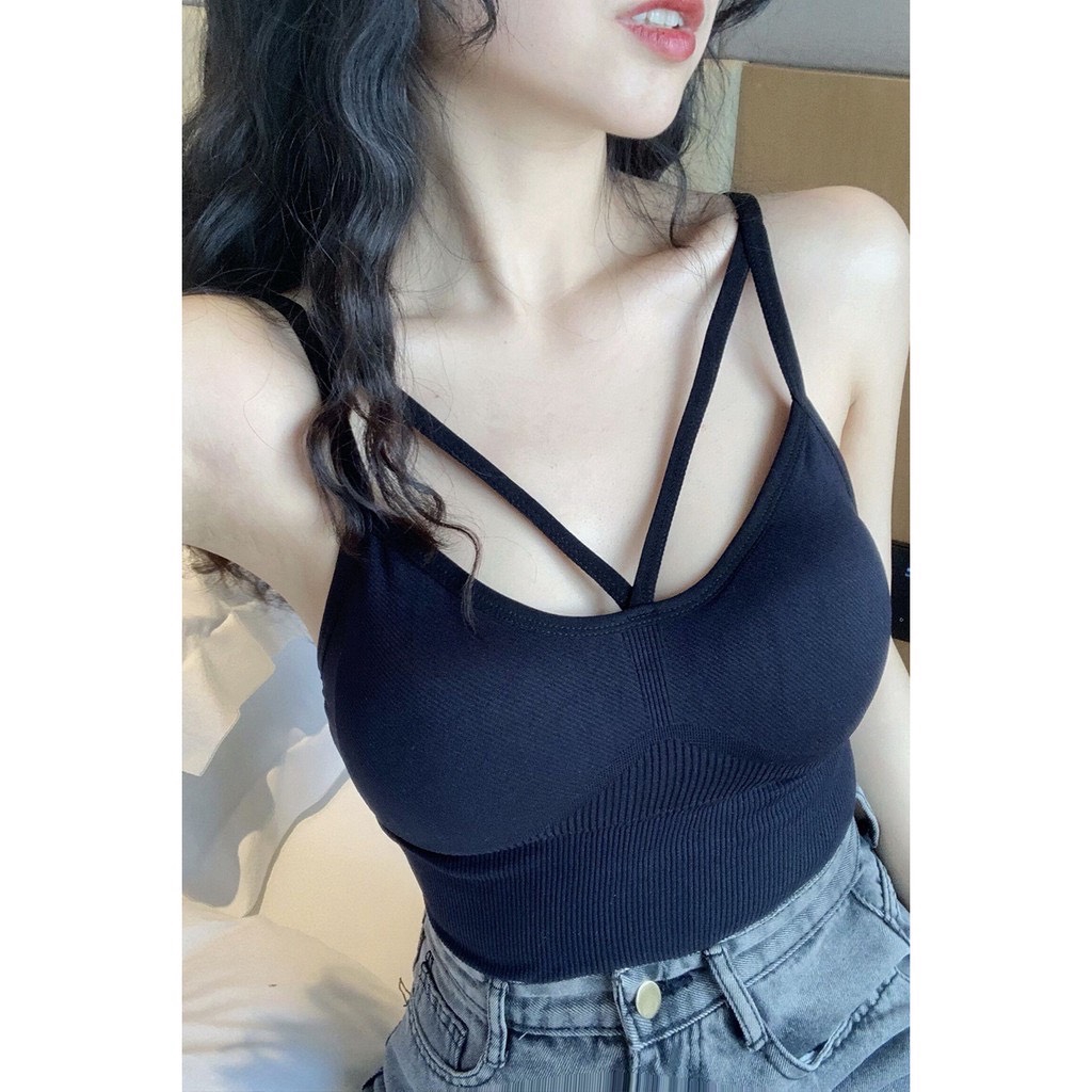 Áo Bra Cotton Dáng Dài Đệm Bàn Tay Cao Cấp V88