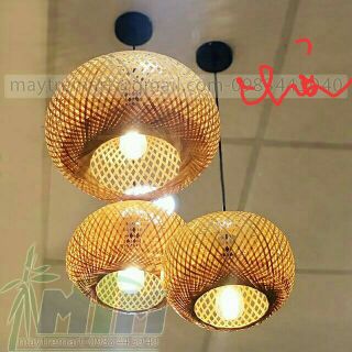 Chao đèn mây tre 1 lớp tròn