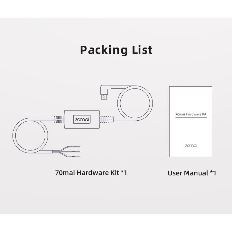 70mai Parking Monitoring Cable For 70mai A800 4k Dash Cam 70mai Pro DVR Camera Wide Cam 24H Monitor 70mai Hardware Kit