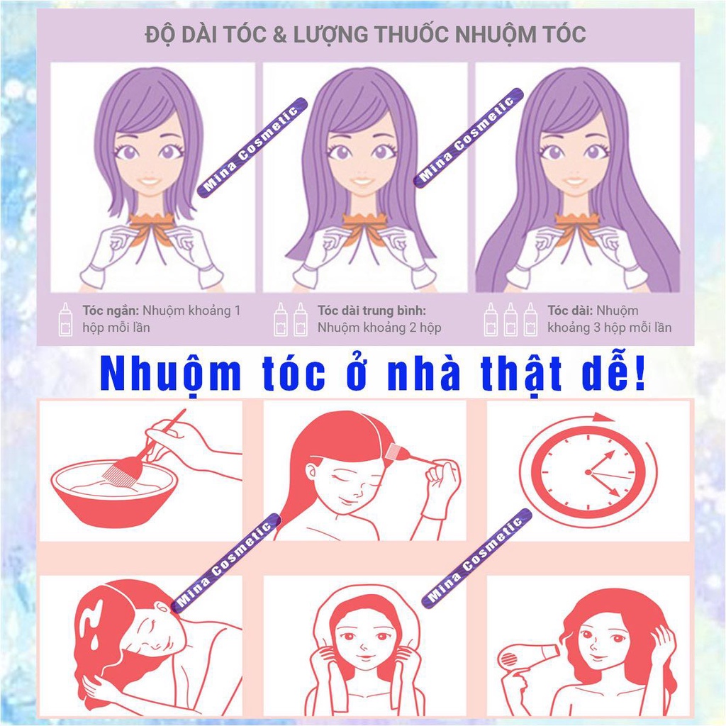 Thuốc nhuộm tóc màu Đen rêu (tặng kèm gang tay và oxy trợ nhuộm)