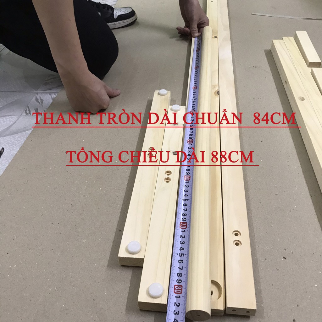 Giá treo quần áo gỗ thanh đơn - kệ treo quần áo gỗ - Decor nhà cửa kiểu hàn, chắc chắn bền đẹp - KT ( C*D*R=126*88*44 )