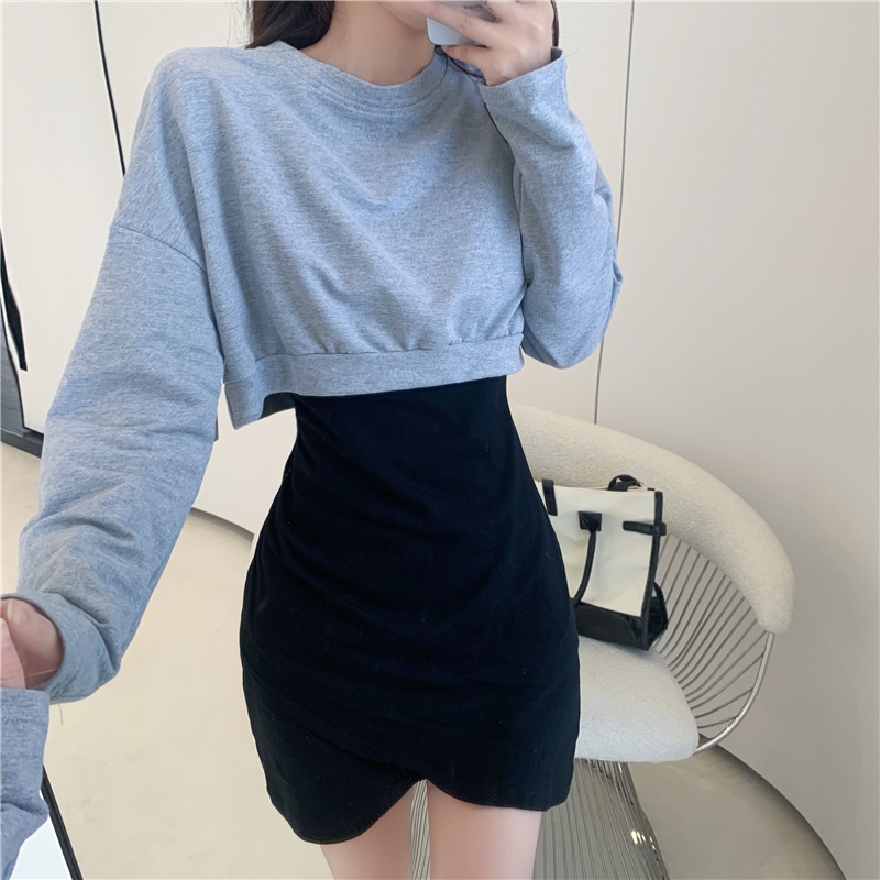 Set đồ 2 mảnh Perty gồm đầm hai dây kèm áo sweater tay dài phong cách Hàn Quốc thời trang quyến rũ cho nữ