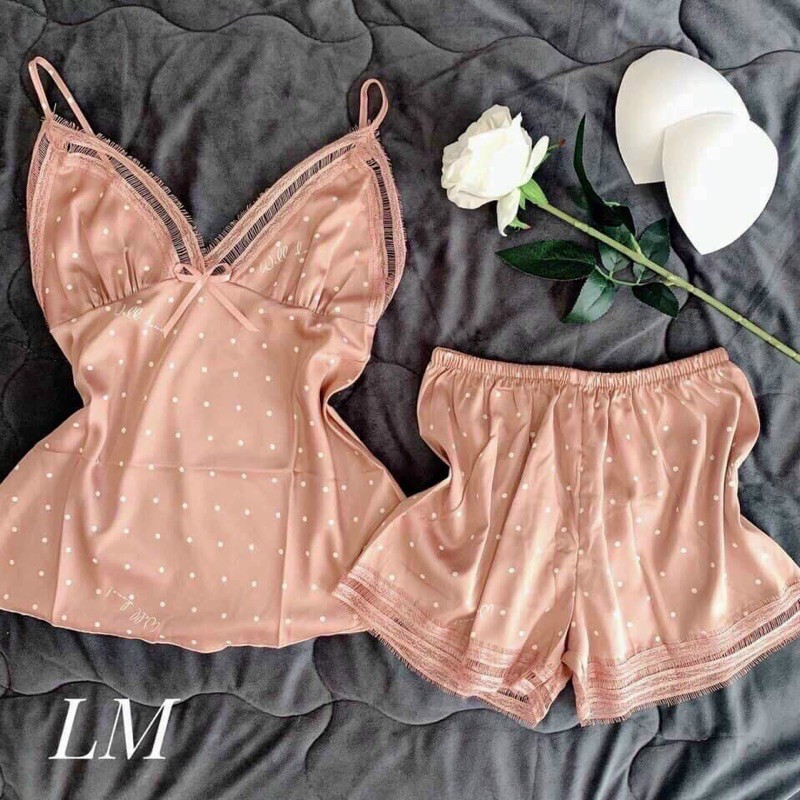 SALE BỘ LỤA HAI DÂY CHẤM BI HÀNG L1