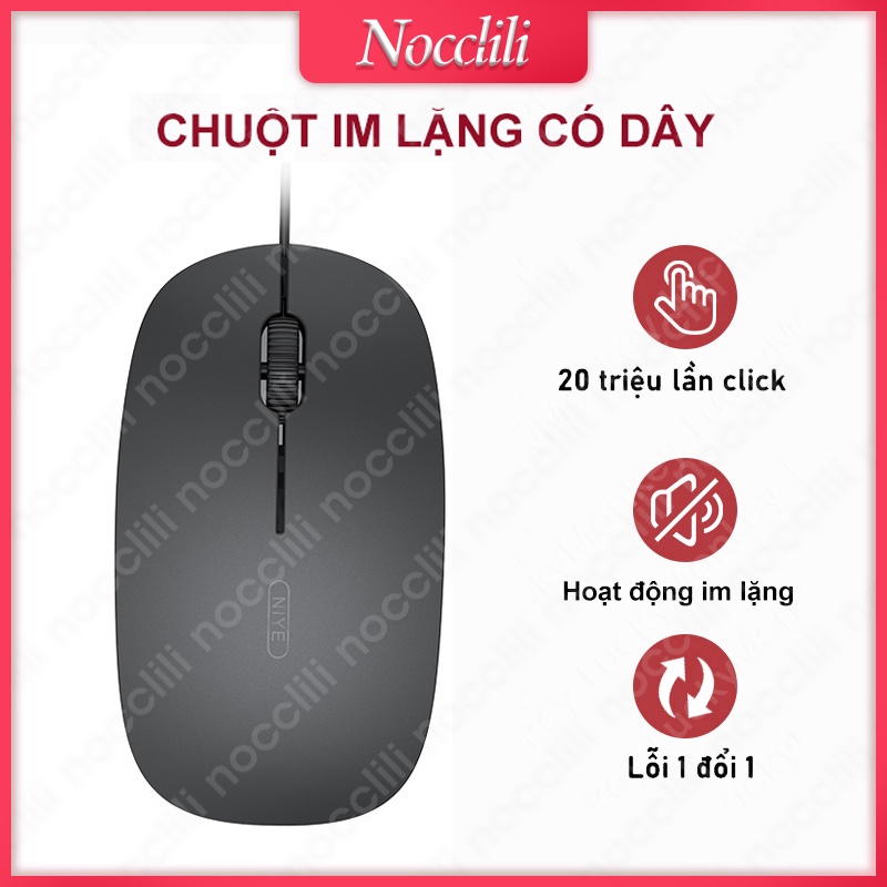Nocclili Chuột Có Dây USB Chơi Game Cao Cấp Chuột Máy Tính Cắm Và Chạy Chuột Máy Tính Im Lặng Cho Máy Tính / Máy Tính Xách Tay / PC
