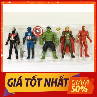 ✅FREESHIP 50K✅ Đồ Chơi Biệt Đội Siêu Anh Hùng Gồm 5 Nhân Vật Và Phụ Kiện, Cao 16cm, Nhựa Cao Cấp, Có Phát Sáng Cao Cấp