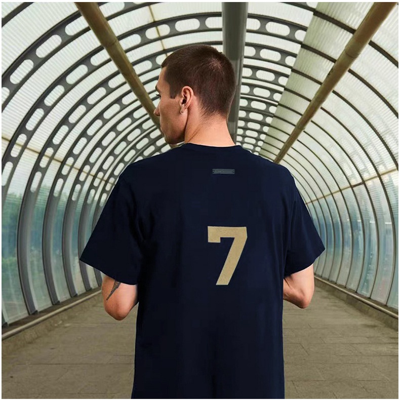Áo Thun Cotton Ngắn Tay Dáng Rộng In Số 7 Thời Trang Unisex