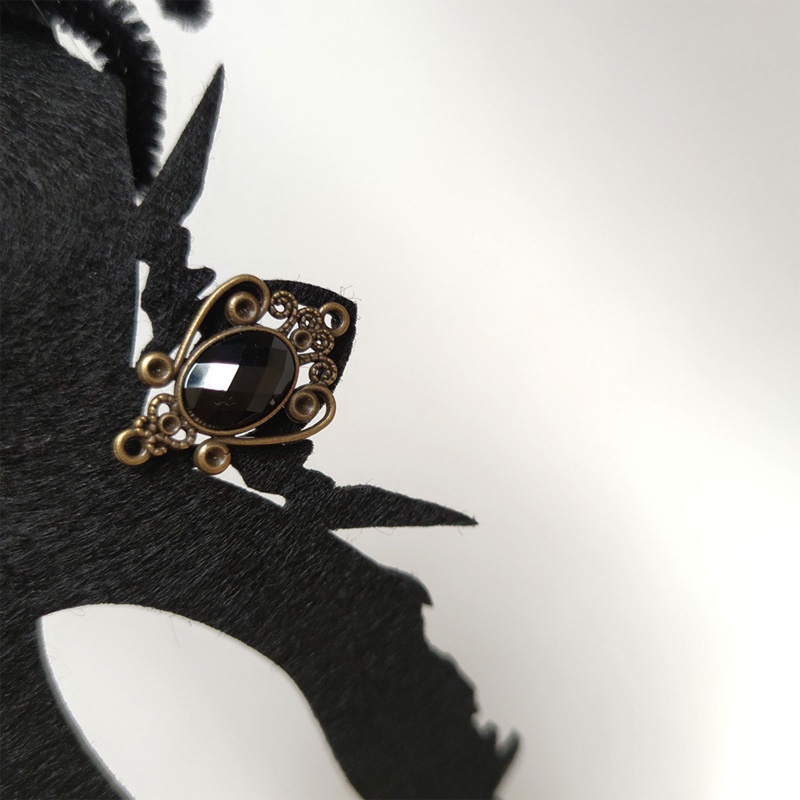 Mặt Nạ Nửa Mặt Màu Đen Hóa Trang Dự Tiệc Cho Người Lớn