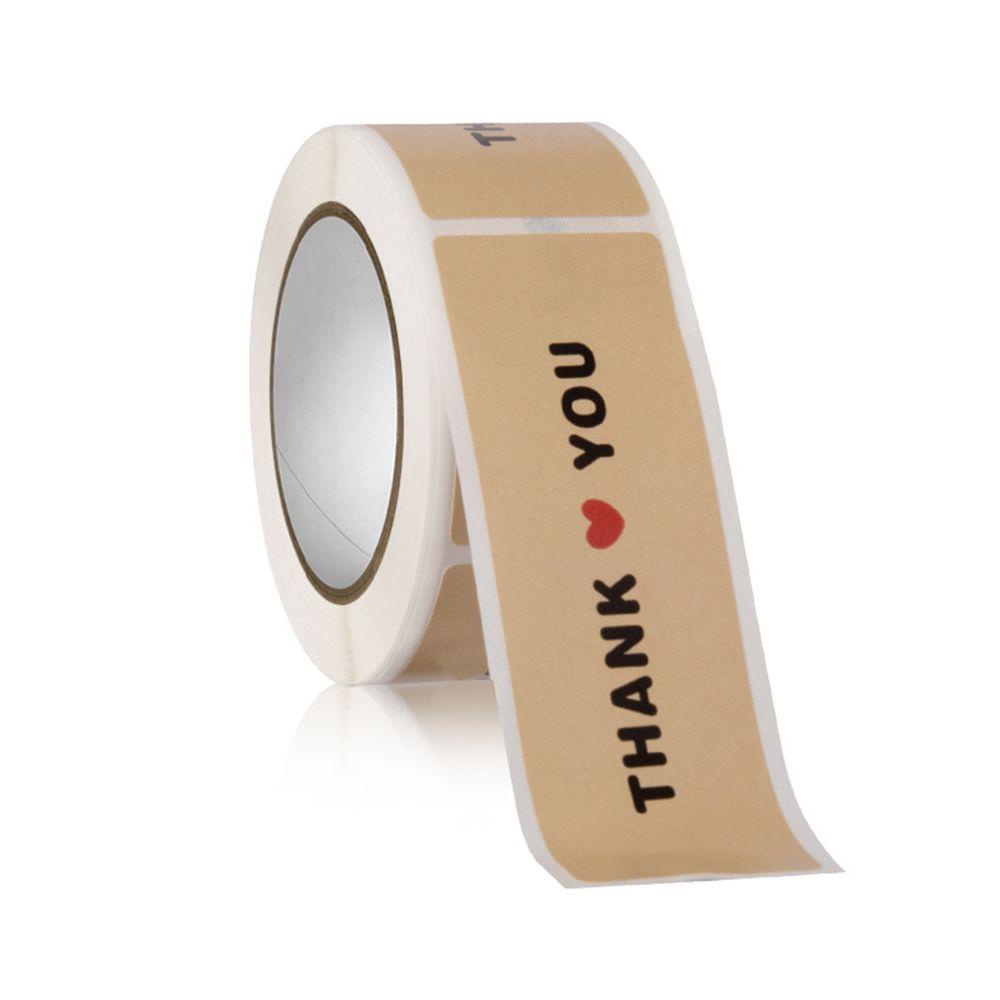Set 150 Nhãn Dán Trang Trí Túi Bánh Chữ Nhật Họa Tiết Chữ Thank You