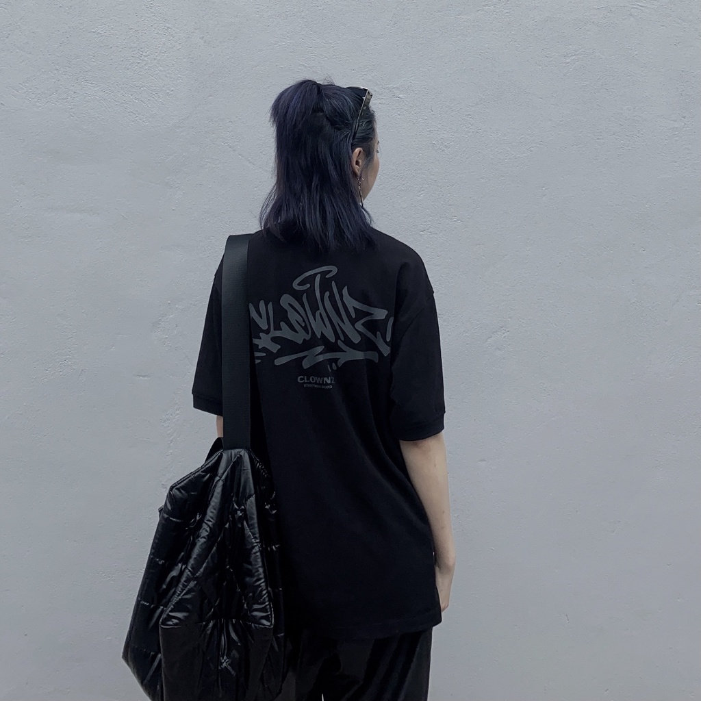 Áo thun polo nam nữ tay lỡ local brand Clownz Graffiti unisex form rộng, cổ bẻ