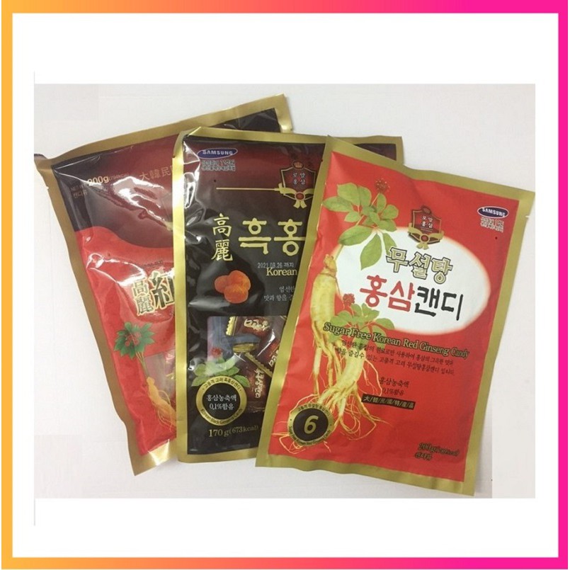 Kẹo Sâm Hàn Quốc, Kẹo Ít Đường, Thơm Ngon Mùi Sâm, Giúp Bồi Bổ Sức Khỏe